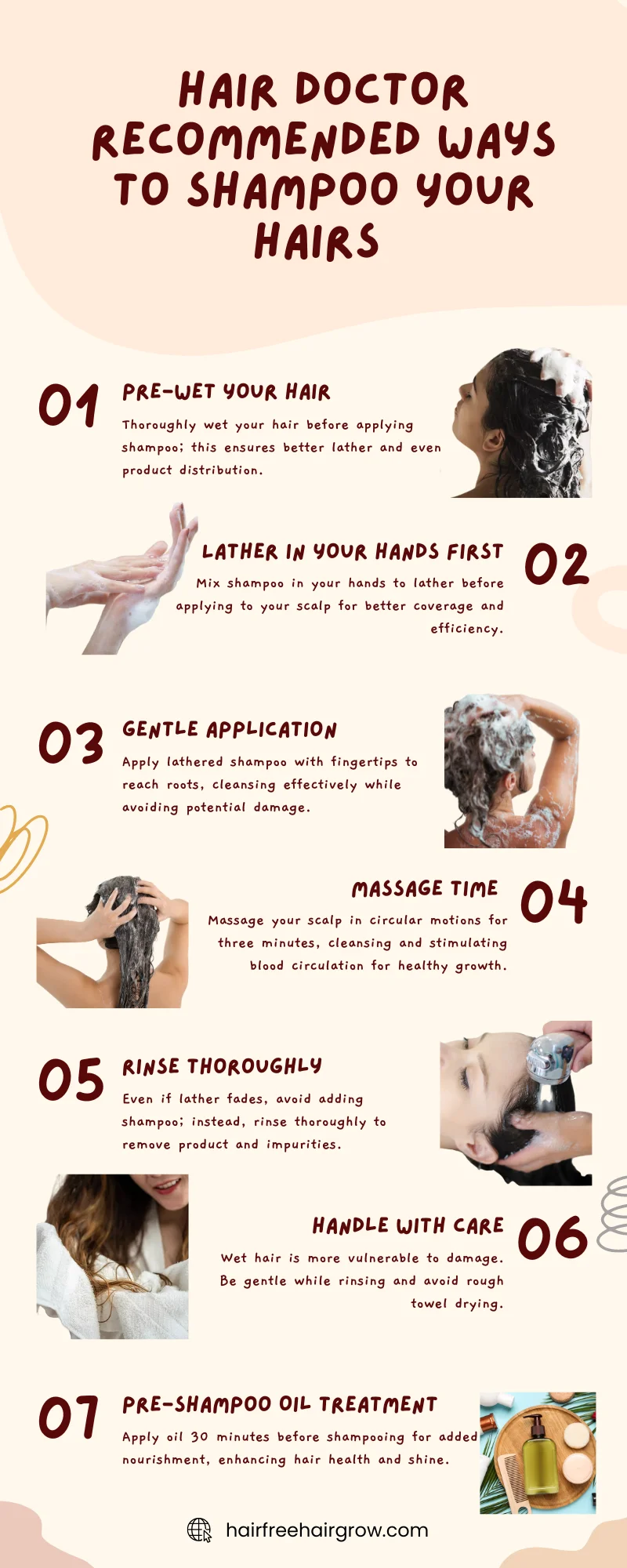 detailed infographic on hair doctor recommended ways to shampoo your hairs