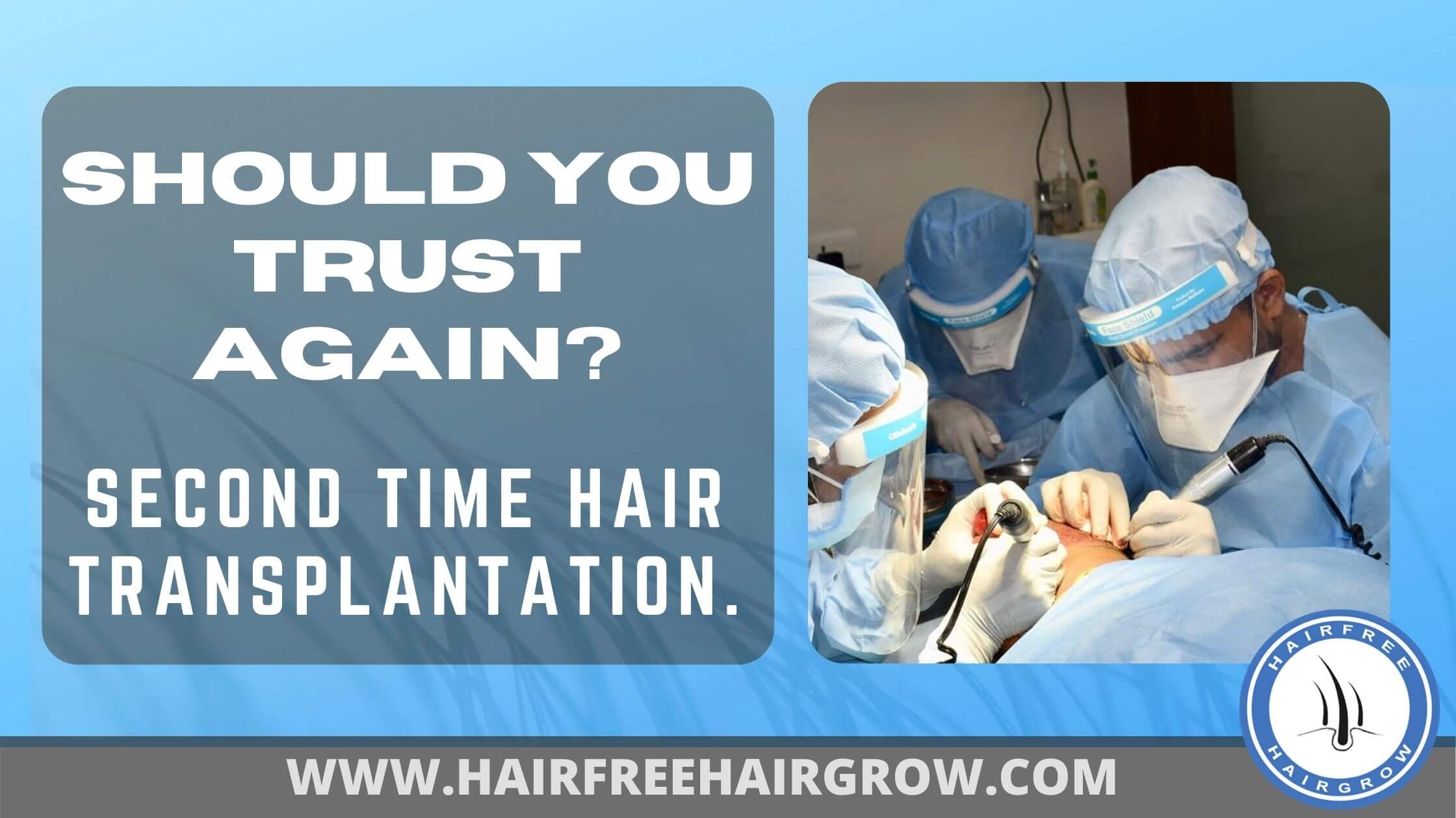 a team of 3 best hair transplant doctors doing hair transplant procedure on a lying patient