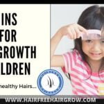 a cute girl kid combing her hair asking are vitamins good for hair growth in children