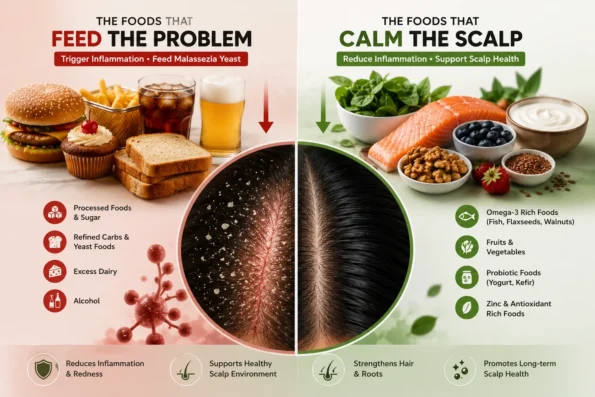 Foods that worsen and improve seborrheic dermatitis scalp inflammation