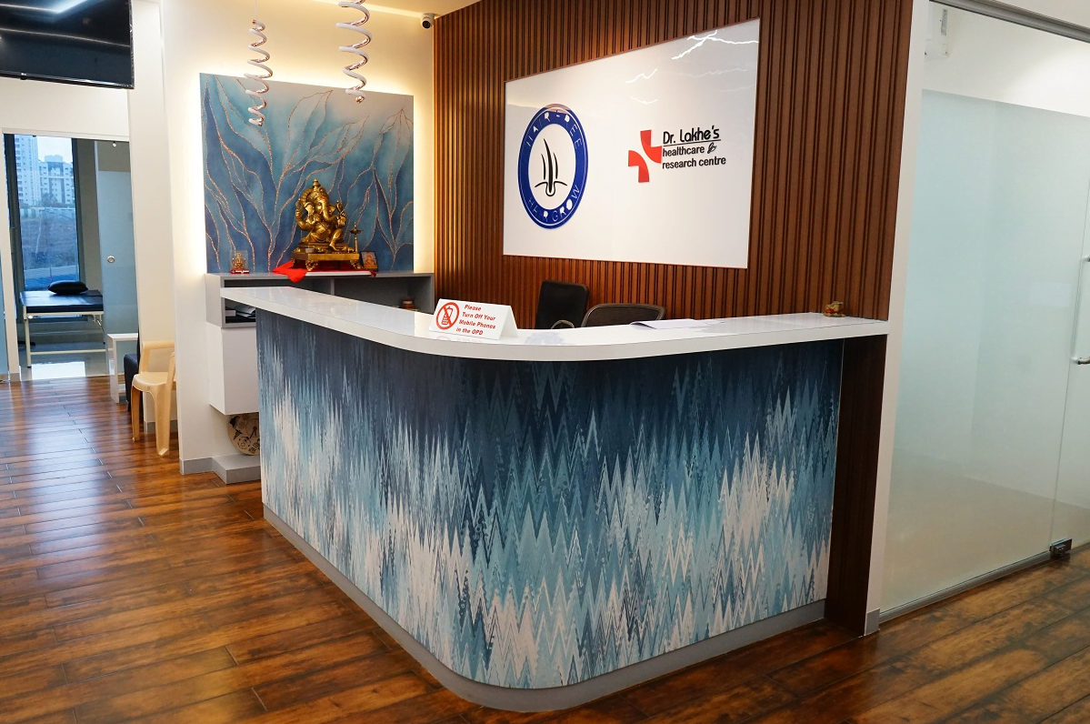 reception area of hairfreehairgrow mumbai branch