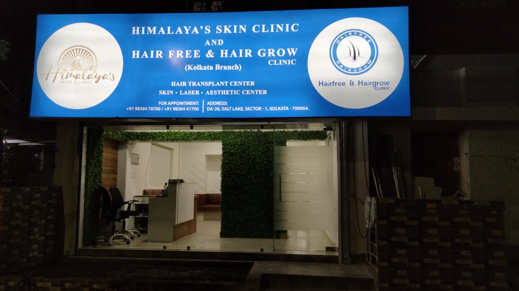 best hair transplant center in kolkata clinic front banner of hairfree and hairgrow