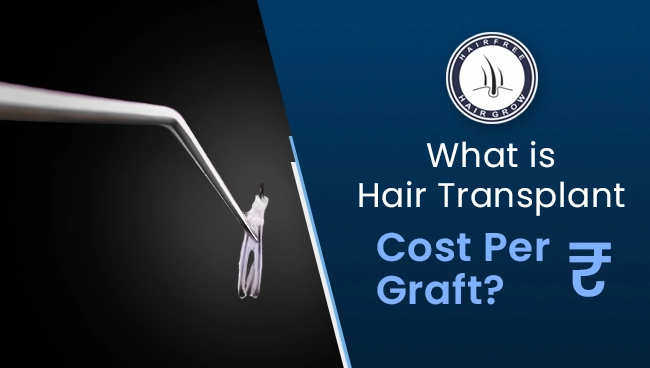 hair plantation process showing hair follicle hold by a forceps explaining hair transplant cost per graft