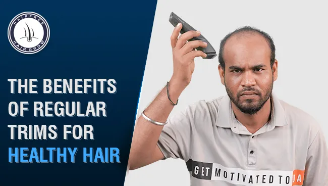 men checking benefits of trims for health hair to cope up with hair loss