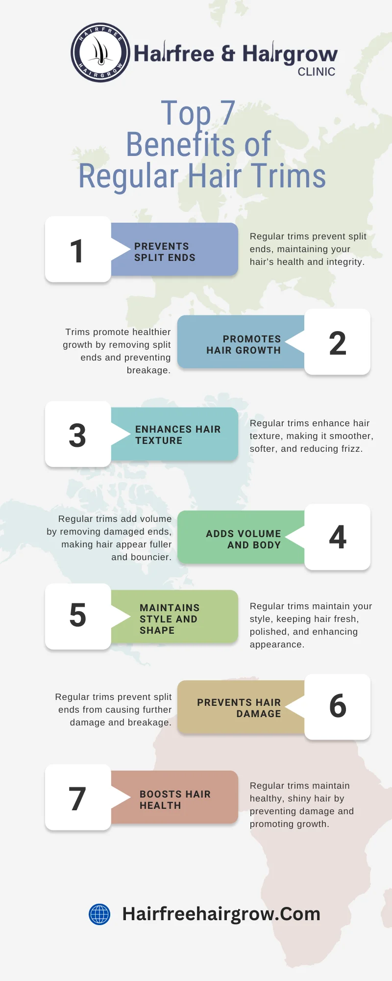 detailed on infographic on top 7 benefits of regular hair trims