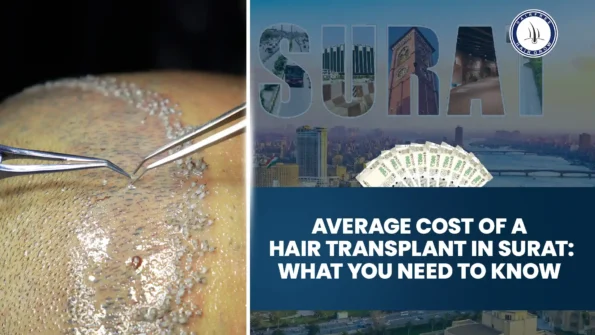 Average Cost of a Hair Transplant in Surat: Hair transplant procedure with Surat city view