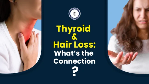 Thyroid and hair loss shown by a woman with neck pain and hair fall
