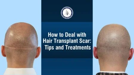 Hair Transplant Scar – Before and after showing scar treatment results