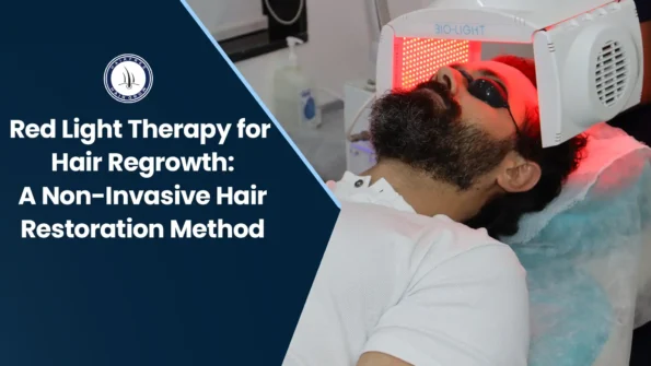 Red Light Therapy for Hair Regrowth – Man getting light treatment for hair