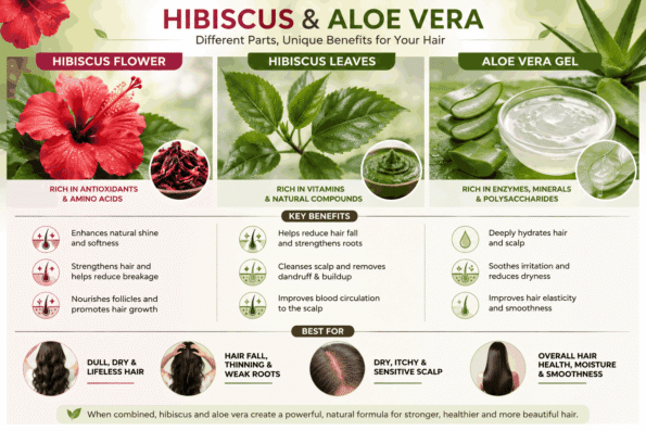 Hibiscus and Aloe Vera for Hair Benefits of Flower Leaves Gel