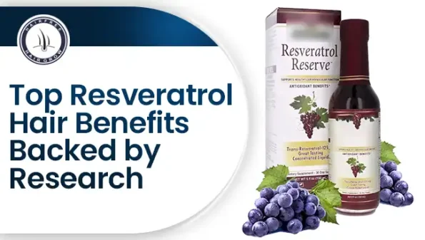 Bottle with supplement and grapes – resveratrol hair benefits