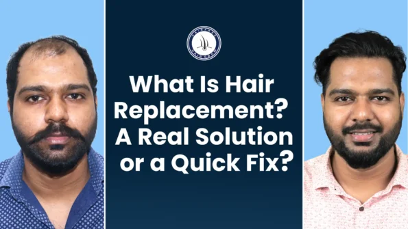 What Is Hair Replacement shown with before and after results