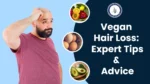 Vegan Hair Loss – bald man thinking with healthy food