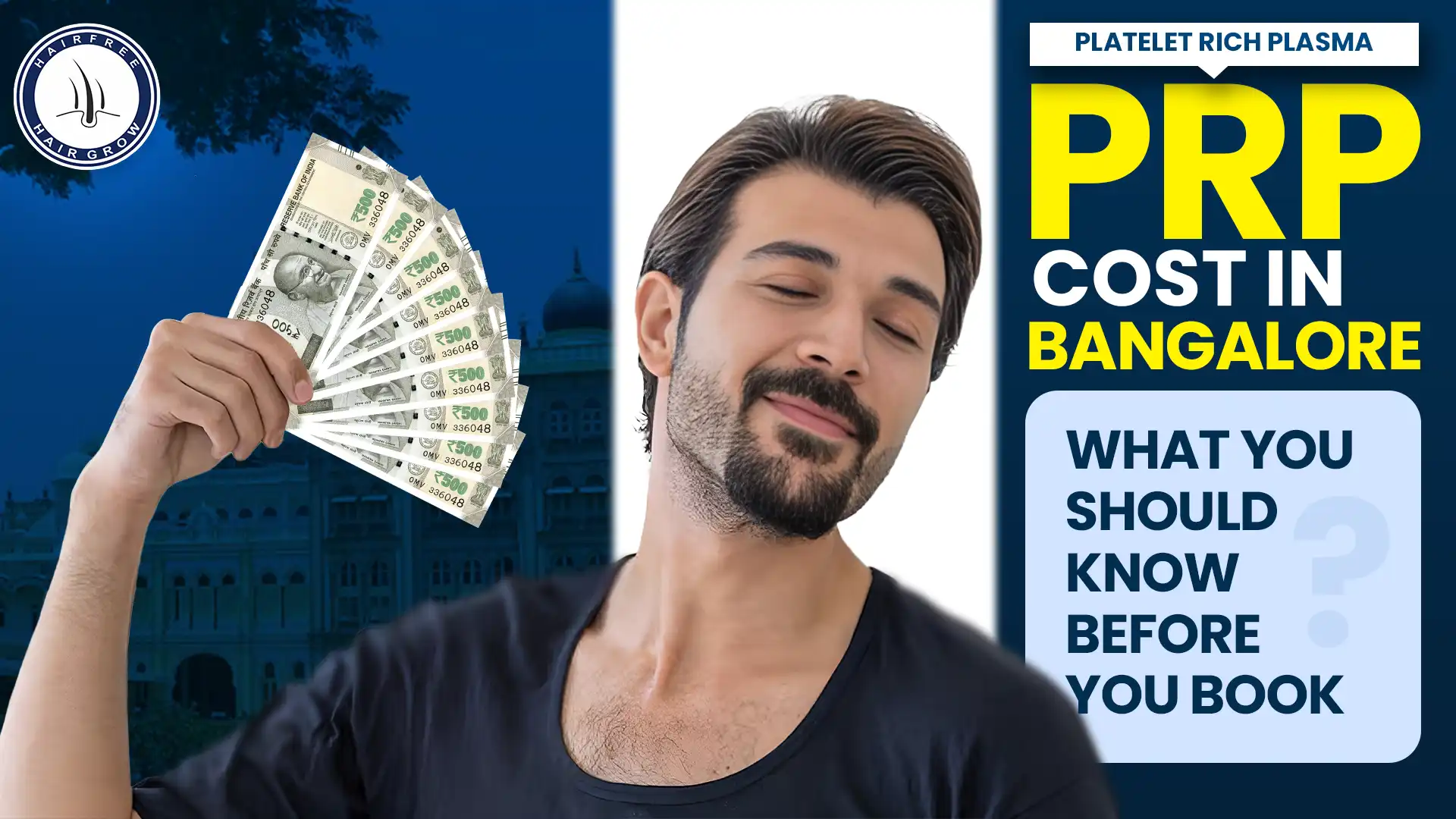 this info graphic shows PRP Treatment Cost in Bangalore with Hairfree & Hairgrow