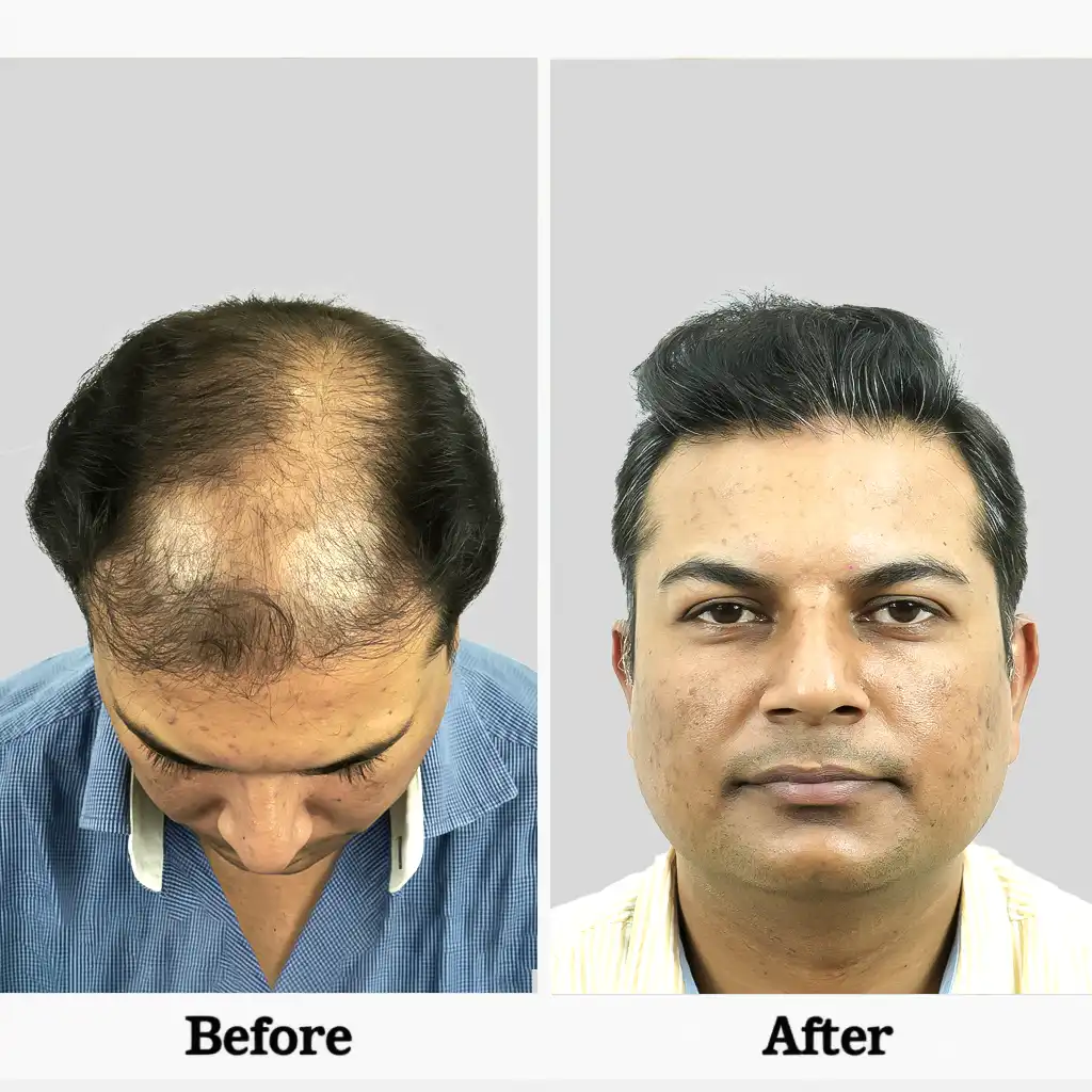 This info graphic show success Big-Fue hair transplant with Hairfree & Hairgrow clinic