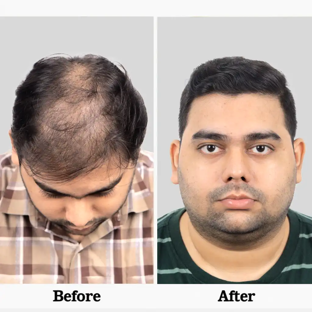 this infographic show how HFHG's hair transplant surgery's after and before results.