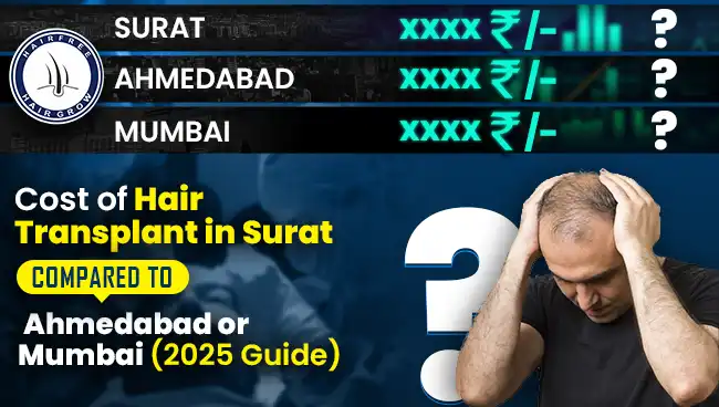 This info graphic shows transplant cost comparison in surat vs Mumbai vs ahmedabad