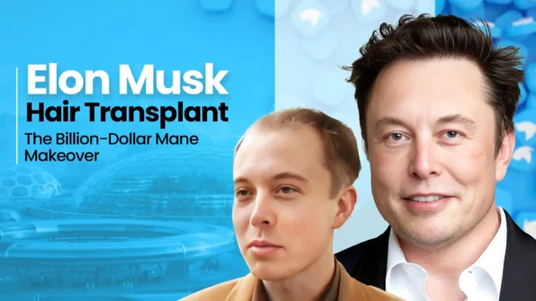 This info graphic show Elon Musk Hair Before-After results Case studies
