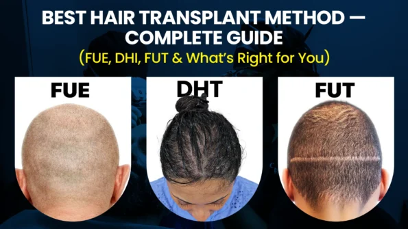 best hair transplant method guide showing fue dhi and fut techniques