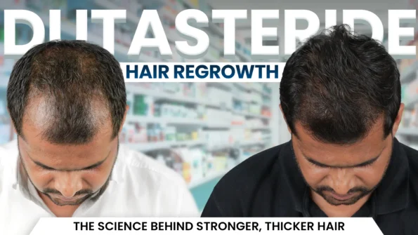Dutasteride hair regrowth before and after results showing thicker hair improvement