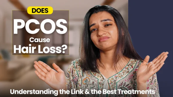 Does PCOS Cause Hair Loss explained with woman showing hair loss concern