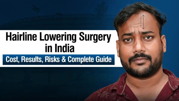 Hairline Lowering Surgery guide with male hairline before view