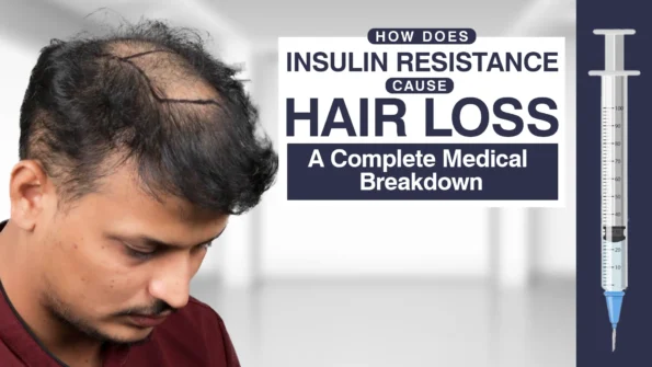 Does Insulin Resistance Cause Hair Loss illustration showing severe hair thinning