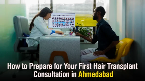 Hair Transplant Consultation in Ahmedabad with doctor advising patient before treatment