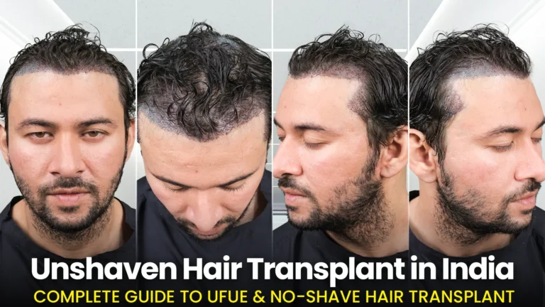Unshaven Hair Transplant results showing hairline and scalp views in India