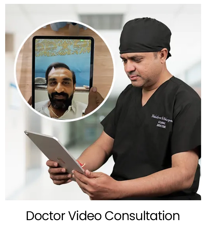 Medical Tourism for Hair Transplant in India 35 Doctor consulting via video call.