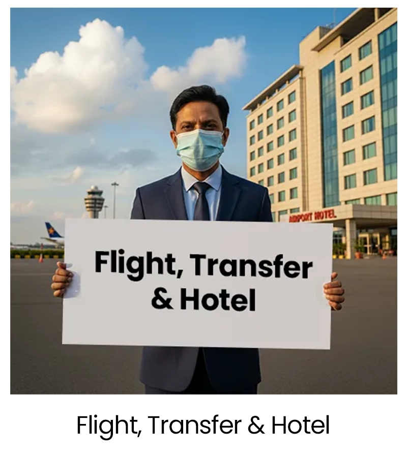 Medical Tourism for Hair Transplant in India 37 Flight, Transfer & Hotel