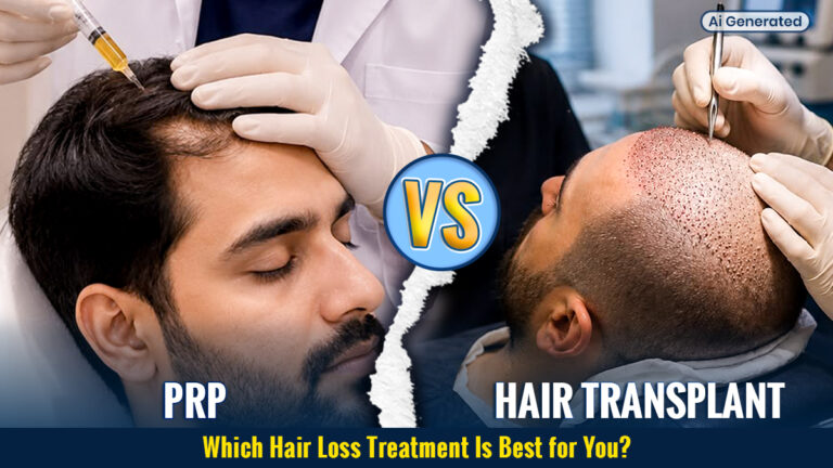 PRP vs Hair Transplant for hair loss, comparing platelet-rich plasma therapy and hair restoration surgery to help patients choose the right treatment.