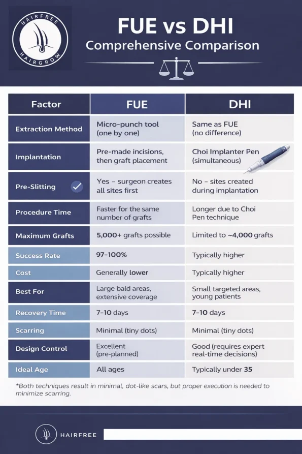 FUE vs DHI hair transplant
