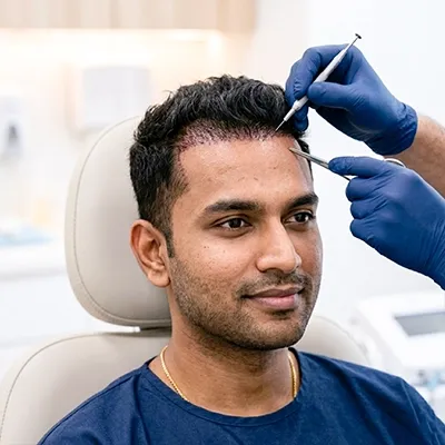 Hairline restoration treatment for receding hairline correction