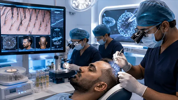 Stem Cell FUE hair transplant technique for natural regrowth