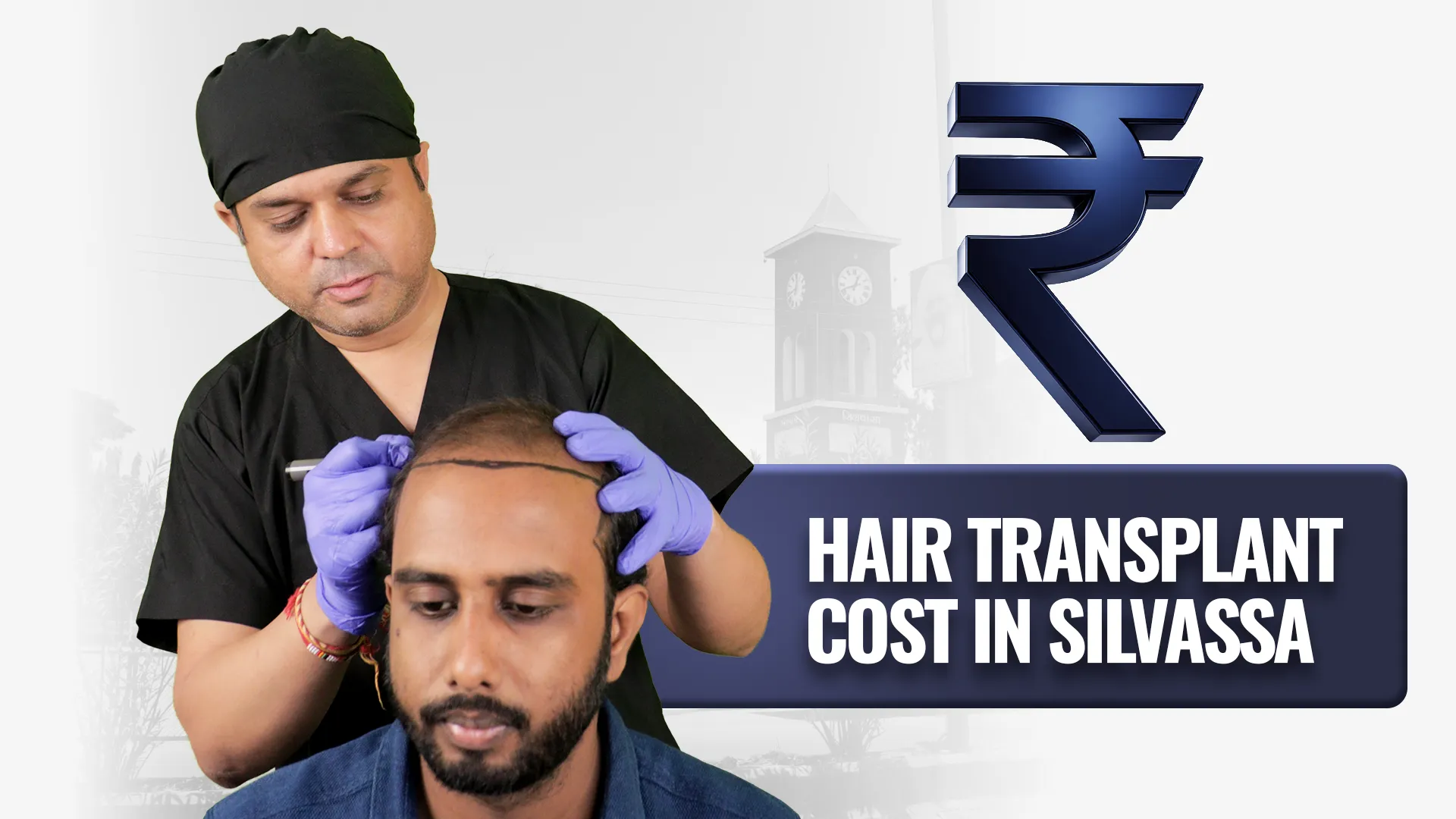 Hair transplant cost in Silvassa consultation with a doctor performing scalp analysis to determine graft requirements and treatment cost.
