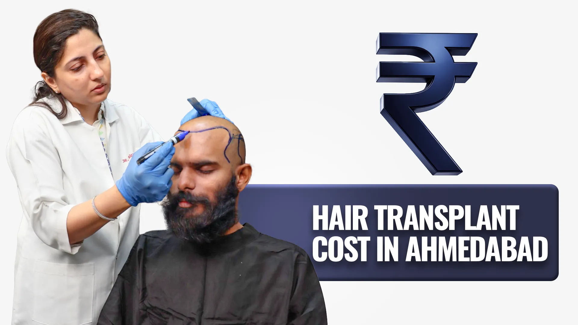 Doctor explaining hair transplant cost in Ahmedabad during a pre-surgery consultation with a patient