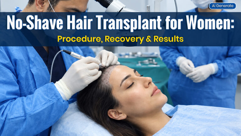 No-Shave Hair Transplant for Women, illustrating the procedure, natural-looking hair restoration, recovery process, and expected results.