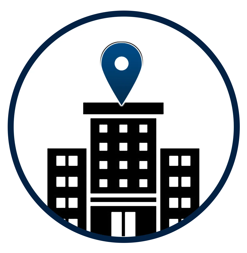 Location icon representing the HairFree HairGrow clinic in Banjara Hills, Hyderabad
